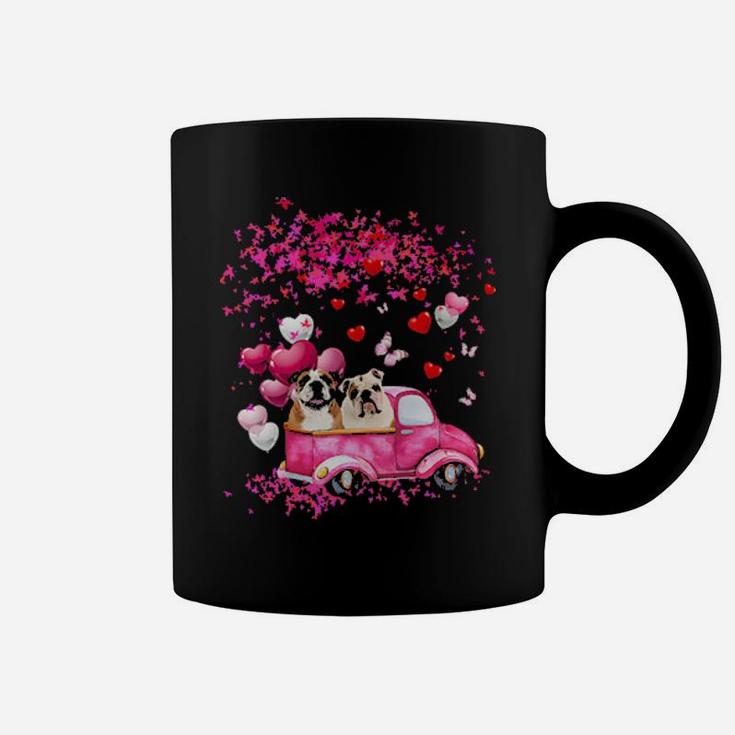 English Bulldog Couple Valentine Fall Coffee Mug