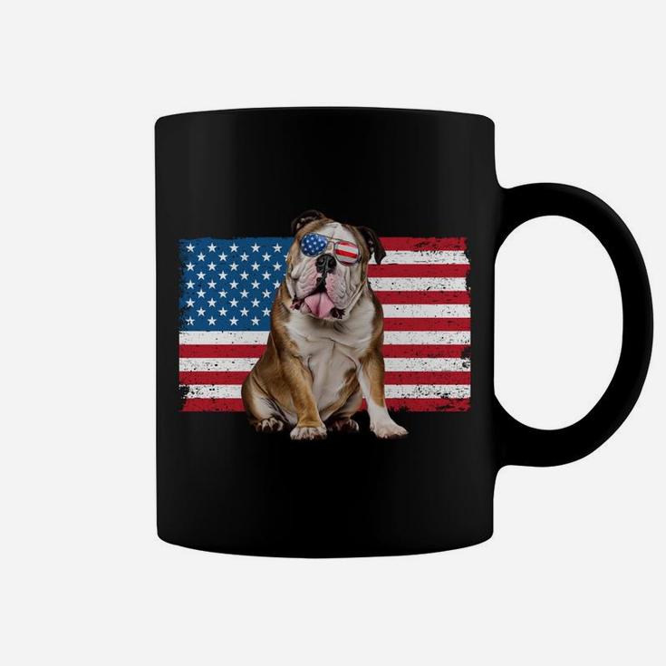 English Bulldog Dad Usa American Flag Dog Lover Owner Funny Coffee Mug