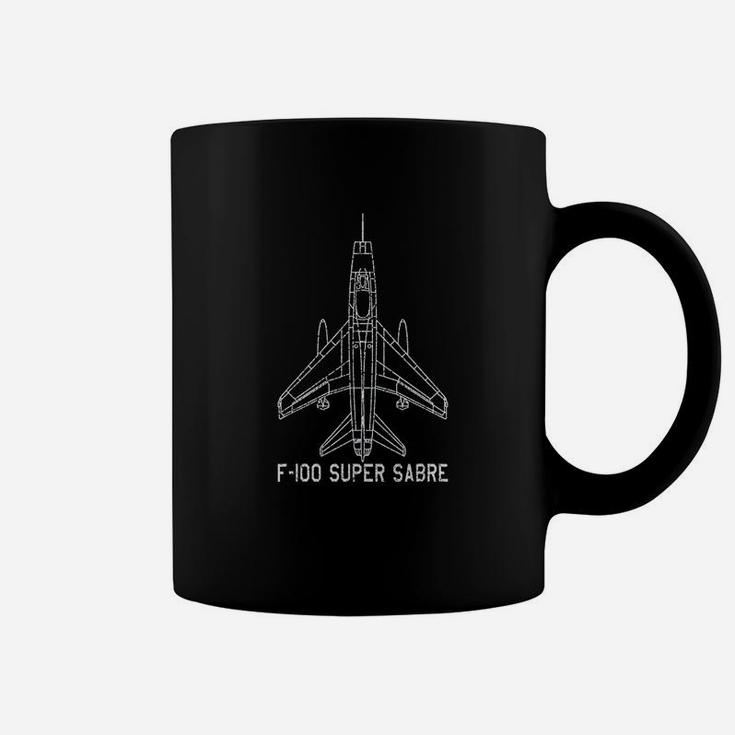 F100 Super Sabre Jet Fighter Plane Retro Usa Warplane Gift Coffee Mug