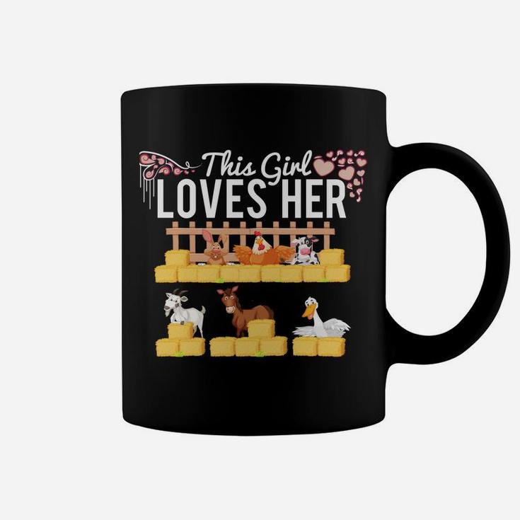 Farm Girl Who Loves Her Farm Animals Goat Chicken Horse Coffee Mug