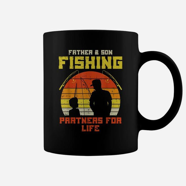 Father Son Fishing Partners For Life Retro Matching Dad Gift Coffee Mug