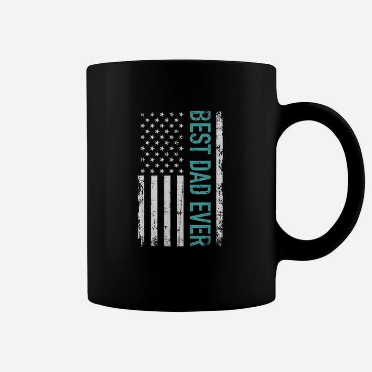 Fathers Day Best Dad Ever With Us American Flag Coffee Mug