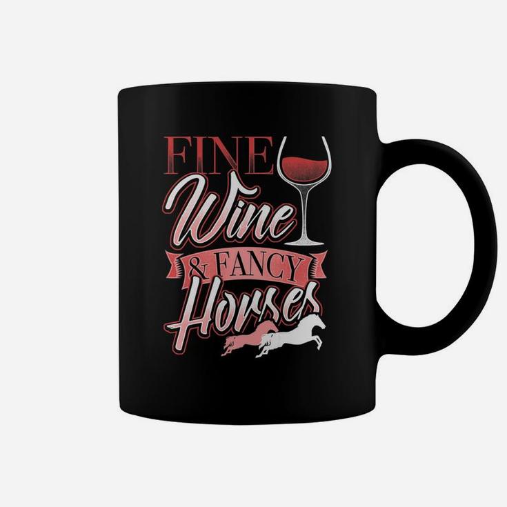 Fine Wine Fancy Horses Equestrian Riders Coffee Mug