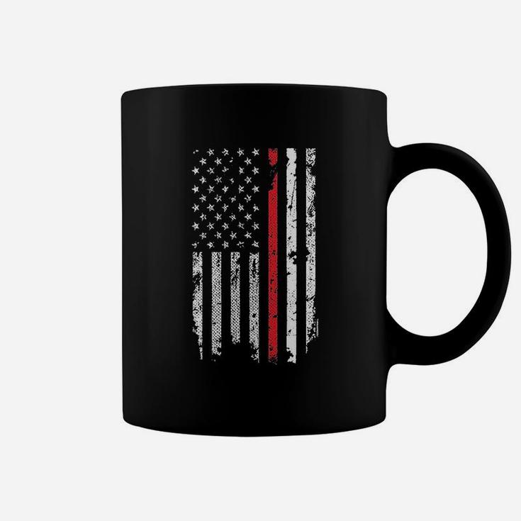 Firefighter American Flag Red Line Stripe Usa Coffee Mug