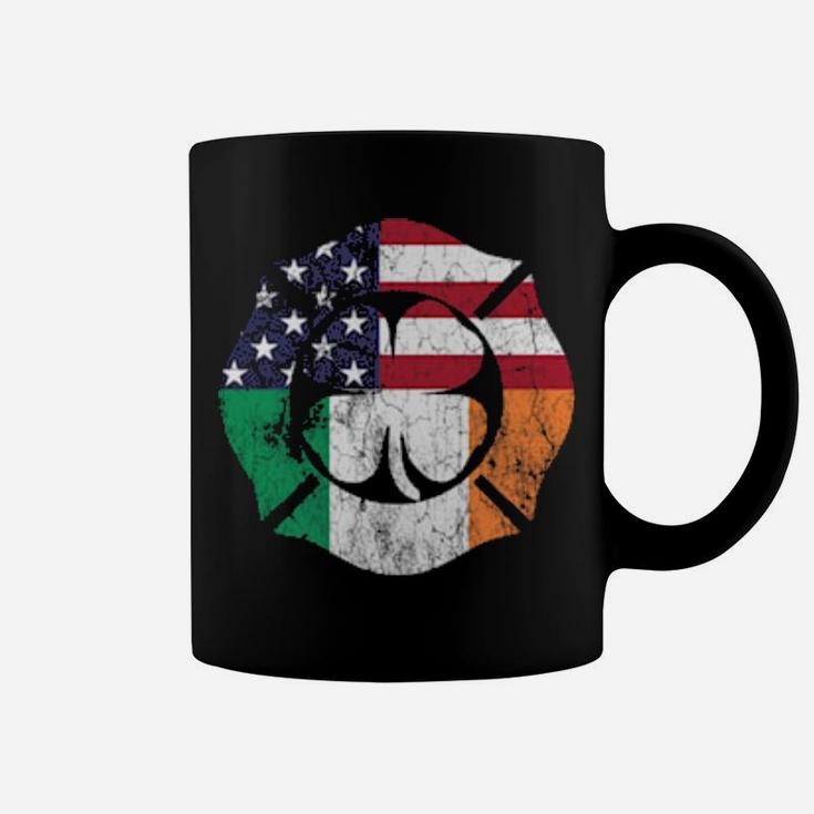 Firefighter St Patricks Day Irish American Flag Fireman Coffee Mug
