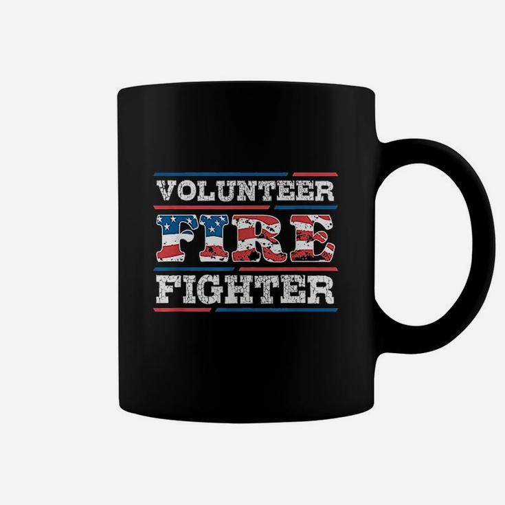 Firefighter Volunteer American Flag Fire Department Fireman Coffee Mug