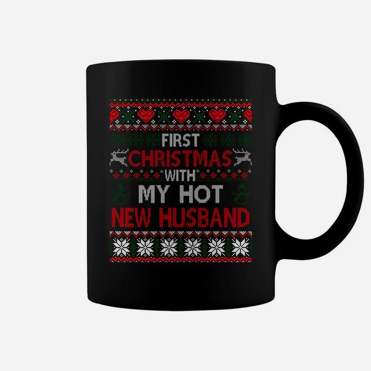 First Christmas With My Hot New Husband Matching Couple Sweatshirt Coffee Mug