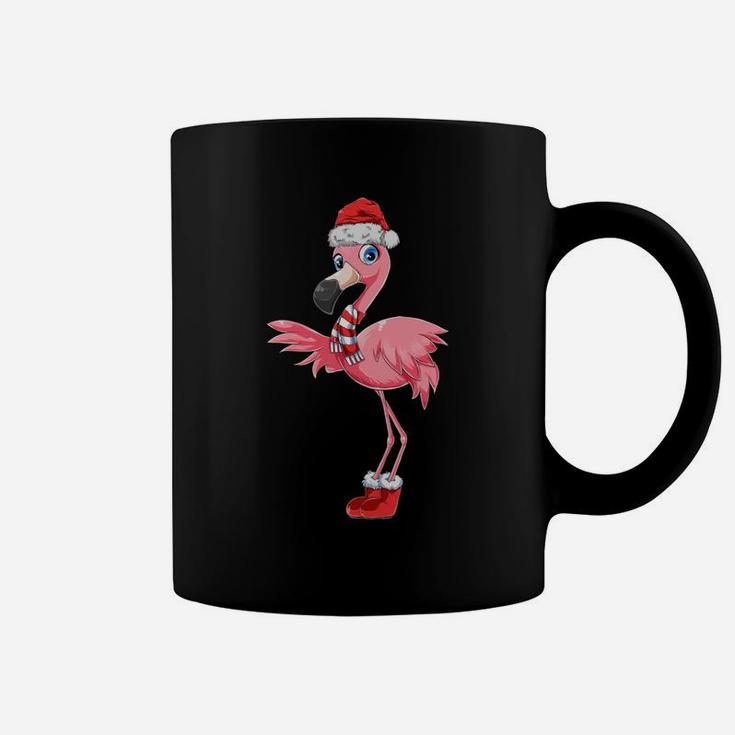 Flamingo Christmas Gift Xmas Santa Claus Pink Cute Flamingo Coffee Mug