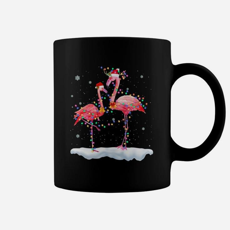 Flamingo Christmas Tree Santa Hat Xmas Light Merry Christmas Sweatshirt Coffee Mug