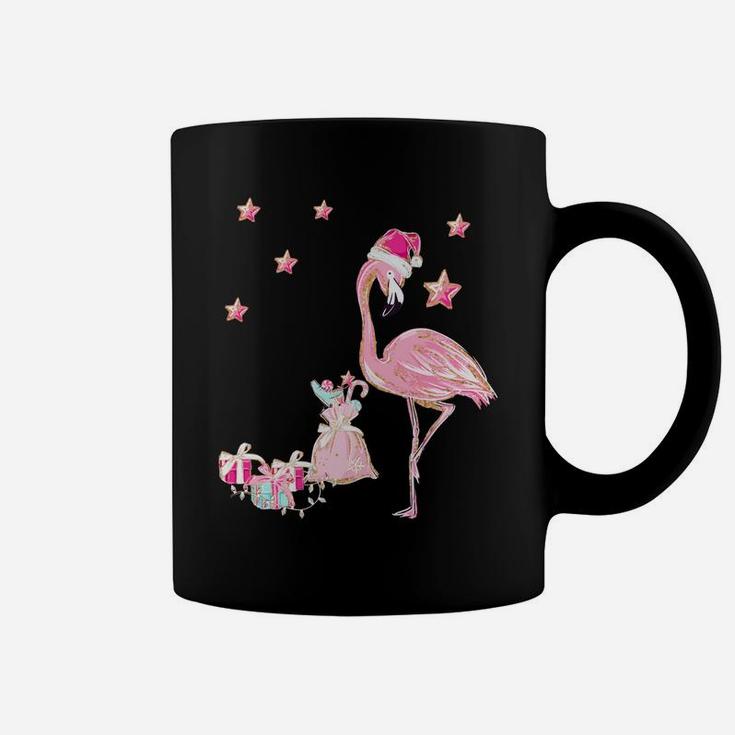 Flamingo Santa Clause Christmas Tee Gift Hawaiian Xmas Gift Sweatshirt Coffee Mug