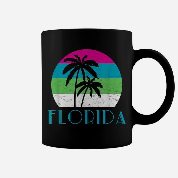 Florida Vacation Vintage Retro Sun And Palm Tree Coffee Mug