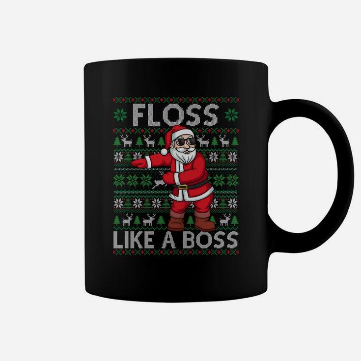 Floss Like A Boss Flossing Dance Santa Ugly Xmas Sweater Sweatshirt Coffee Mug