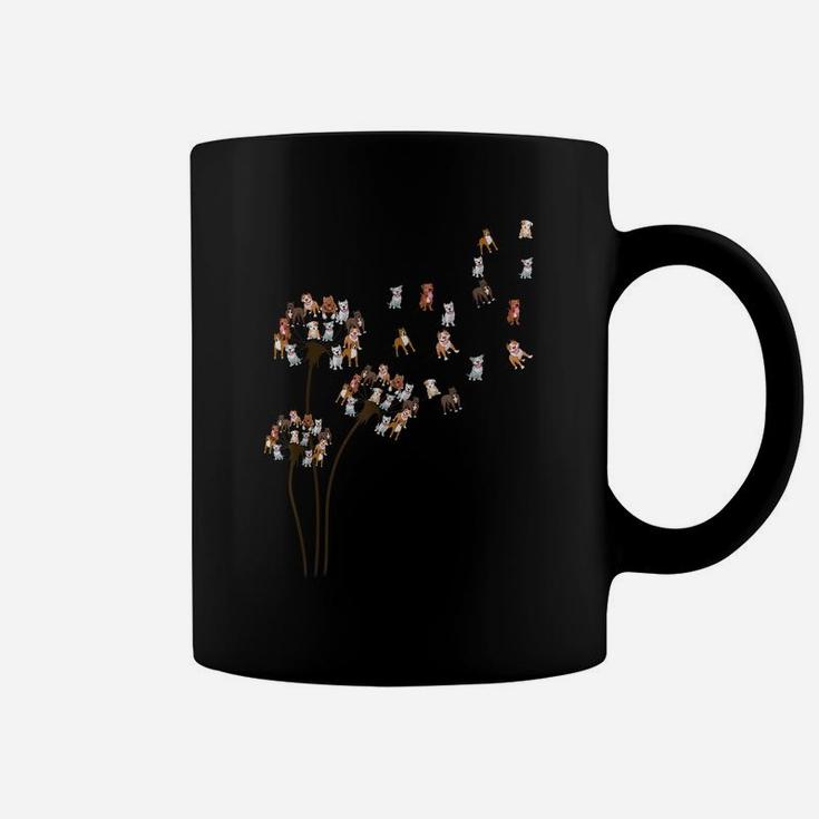 Flower Pitbull Dandelion Funny Animal Lovers Tees Men Women Coffee Mug
