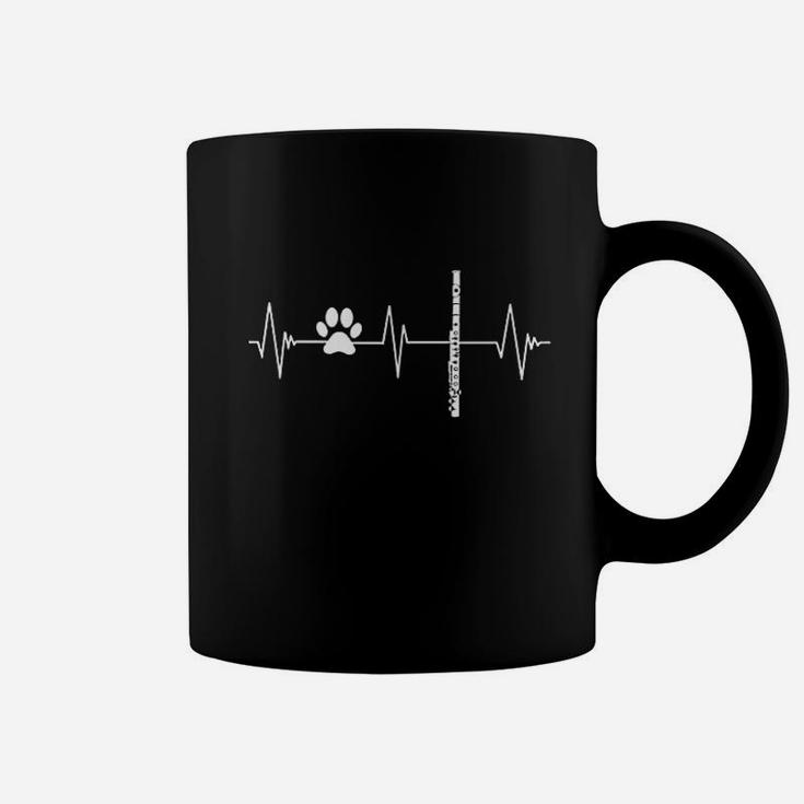 Flute Heartbeat Dog Cat Paw Coffee Mug