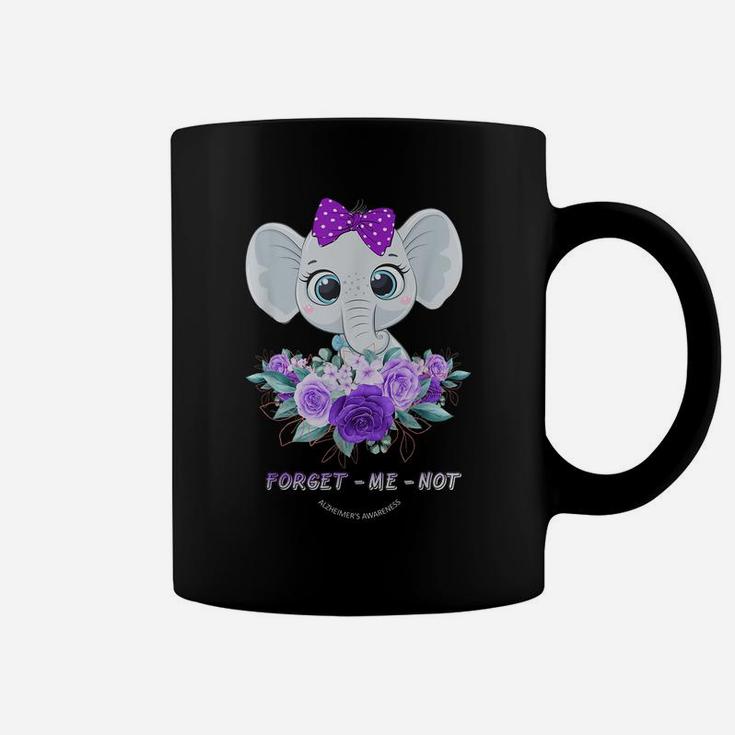 Forget Me Not Alzheimer's Awareness Elephant Flower Coffee Mug