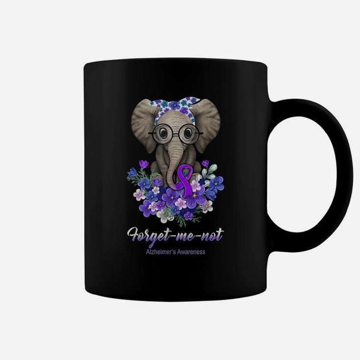 Forget Me Not Alzheimer's Awareness Elephant Flower Coffee Mug