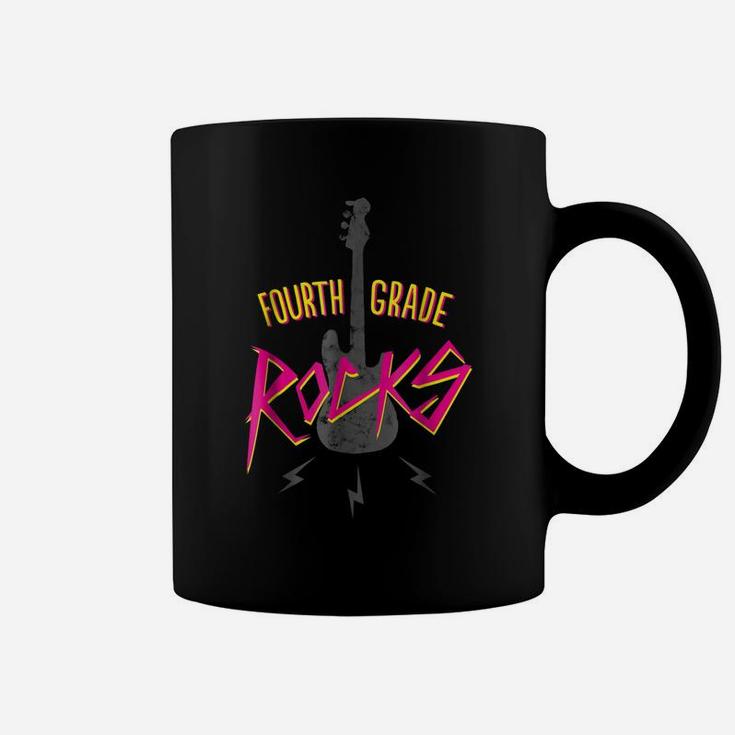 Fourth Grade Rocks Shirt 4Th Grade Retro Guitar Coffee Mug