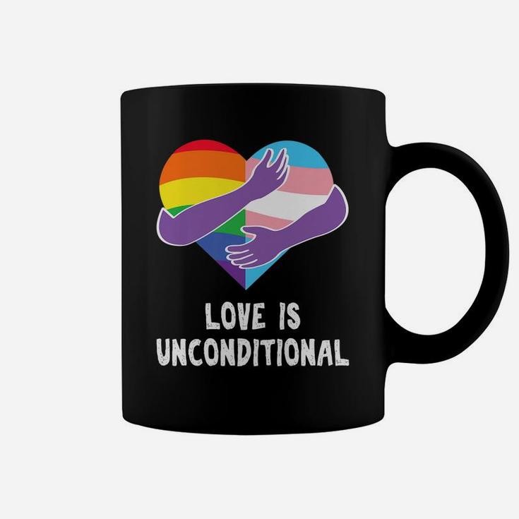 Free Mom Dad Hugs Lgbt Pride Nonbinary Pride Flag Love Coffee Mug