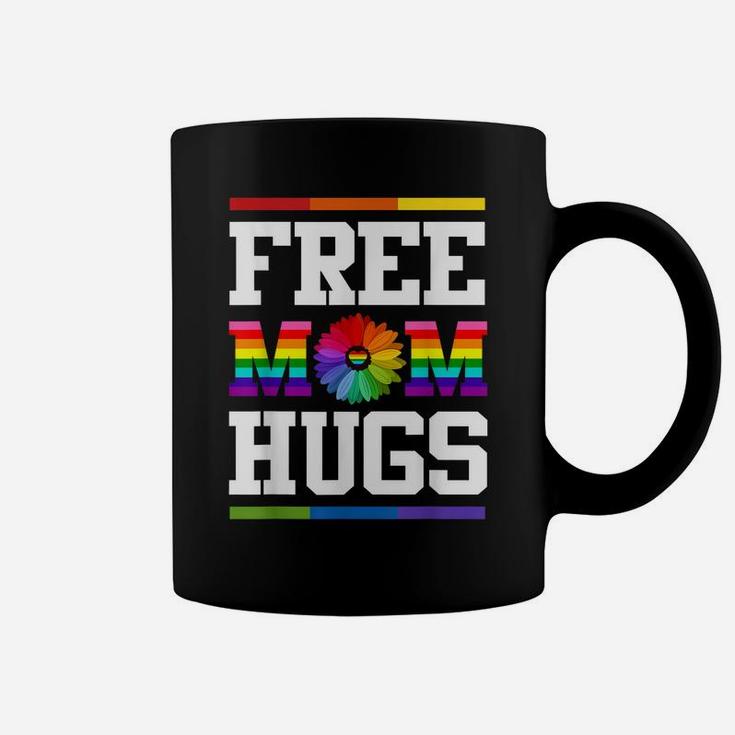 Free Mom Hugs Gay Pride Lgbt Daisy Rainbow Flower Funny Tee Coffee Mug