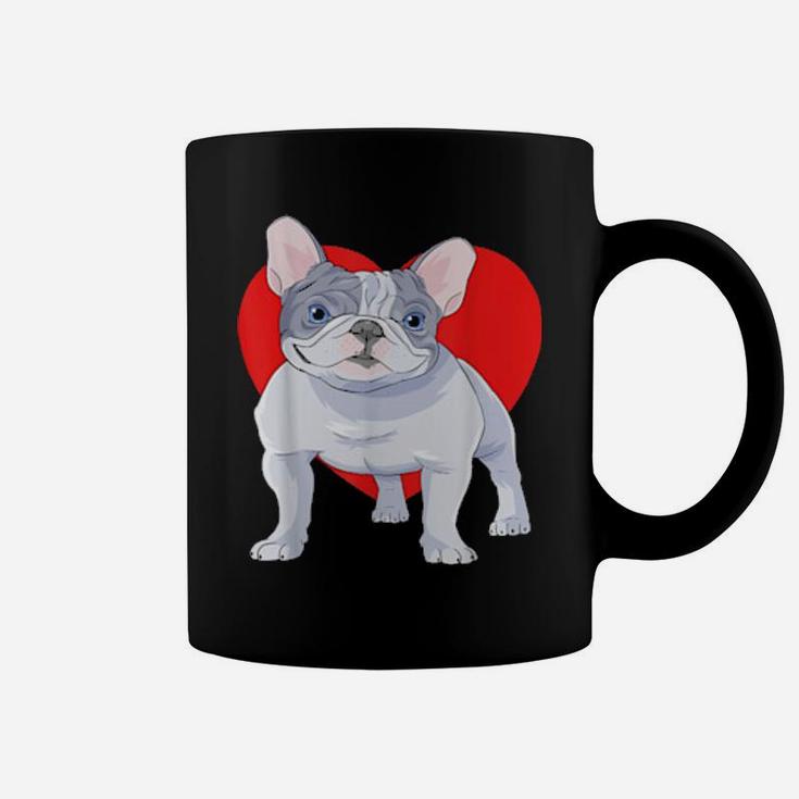 French Bulldog Dog Heart Valentine Day Decor Coffee Mug