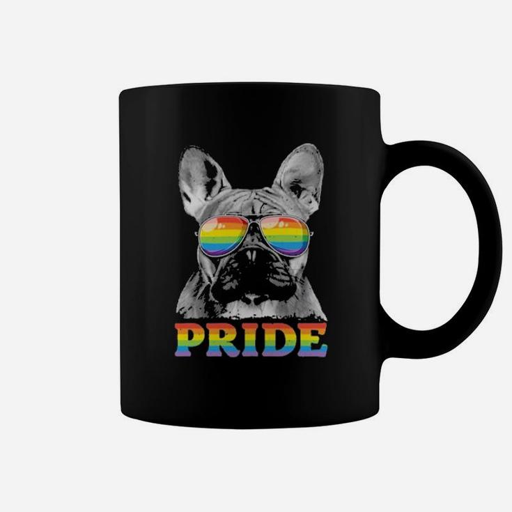 French Bulldog Gay Pride Lgbt Rainbow Flag Coffee Mug