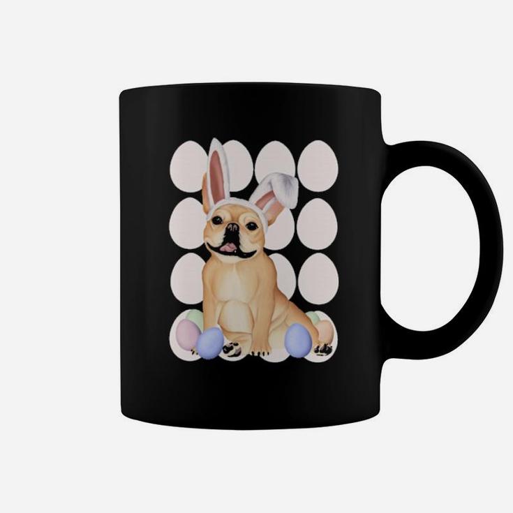 French Bulldog With Bunny Ears And Easter Eggs Coffee Mug
