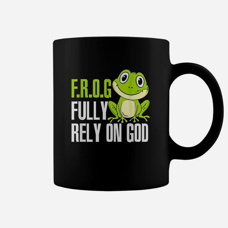 Frog Fully Rely On God Christian Frog Lover Coffee Mug