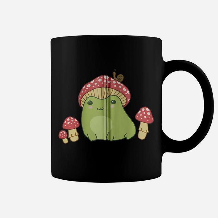 Frog With Mushroom Hat & Snail - Cottagecore Aesthetic Zip Hoodie Coffee Mug