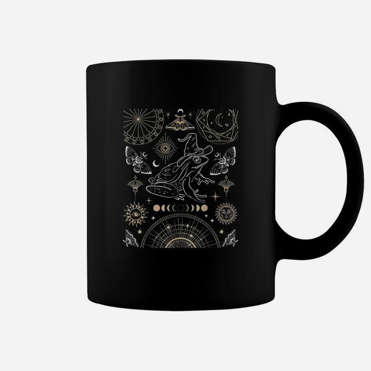 Frog Wizard Hat Moon Dark Academia Aesthetic Cottagecore Coffee Mug