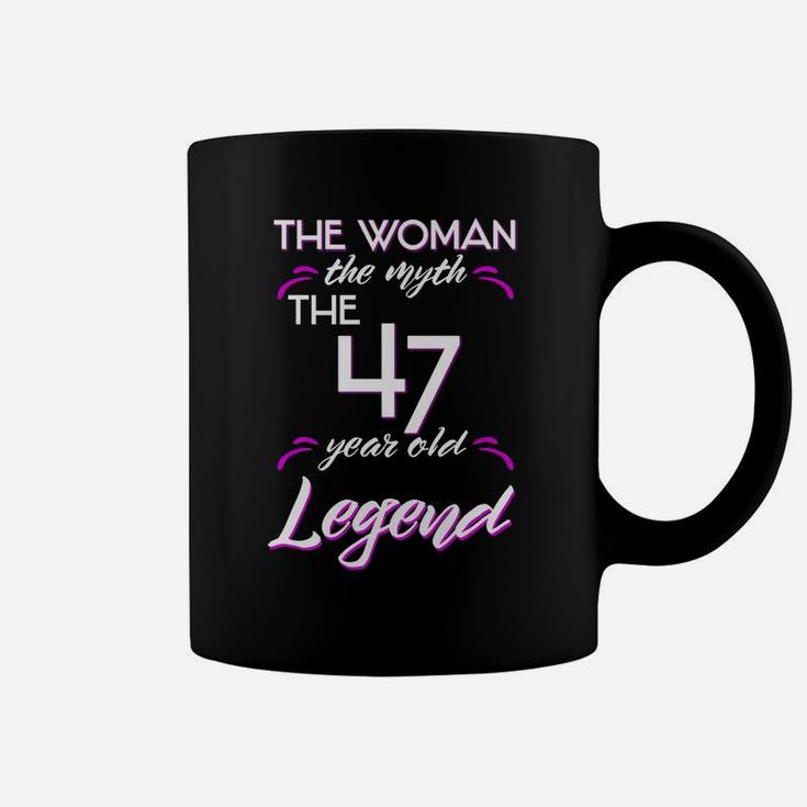 Funny 47Th Birthday Tshirt Woman Myth 47 Year Old Legend Coffee Mug