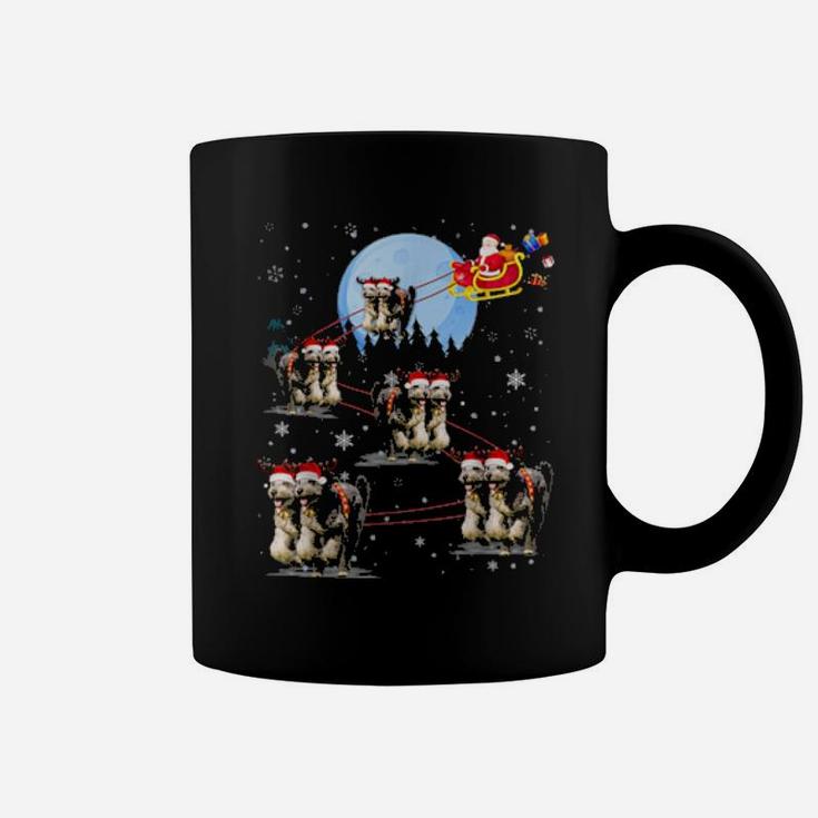 Funny Aussiedoodle Reindeer Santa Xmas For Dog Coffee Mug