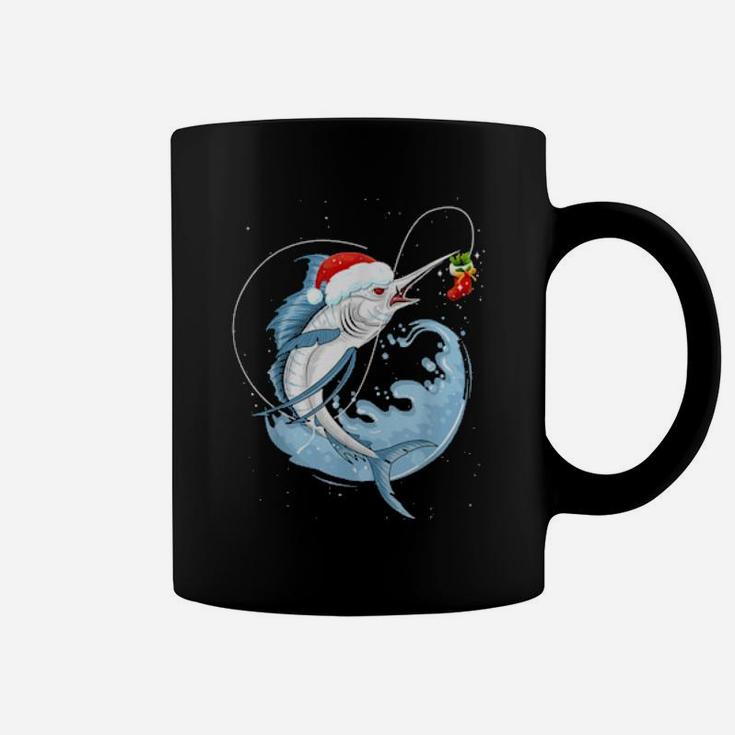 Funny Bass Fishing Santa Hat Coffee Mug