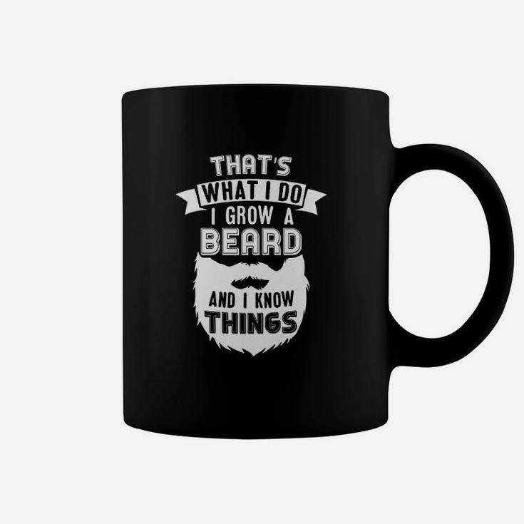 Funny Beard Dad Gift I Grow Beard And I Know Things Coffee Mug