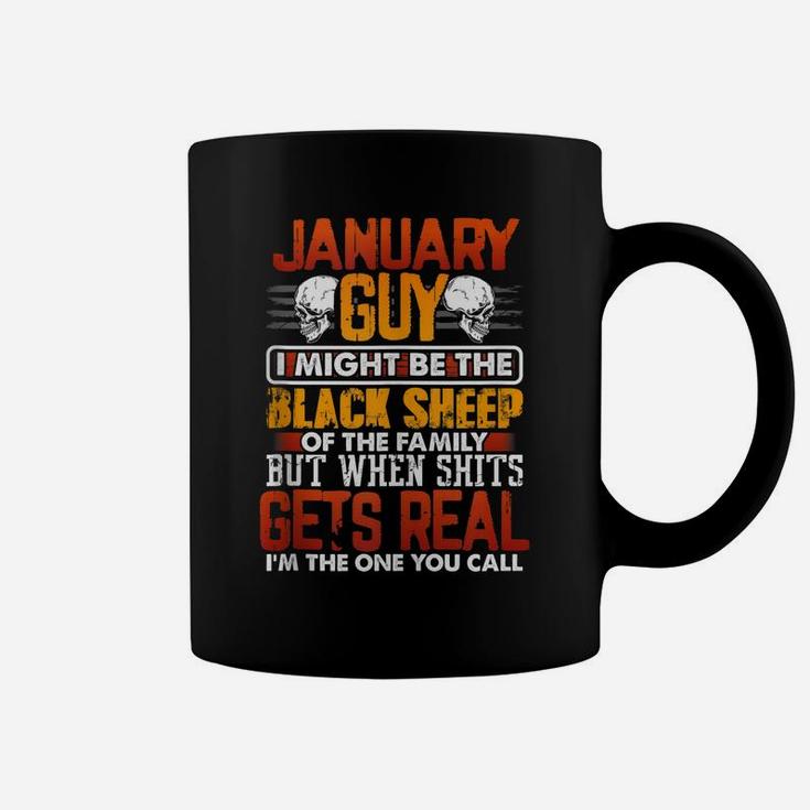 Funny Birthday Gift January Guy Black Sheep Of The Family Coffee Mug