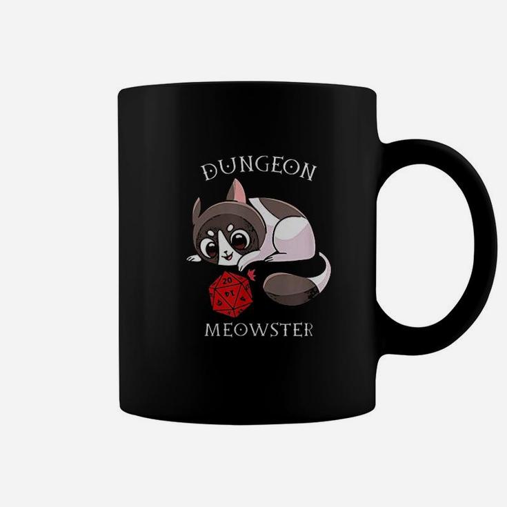 Funny Cat Dungeon Meowster Nerd Rpg Table Top Gamer D20 Coffee Mug