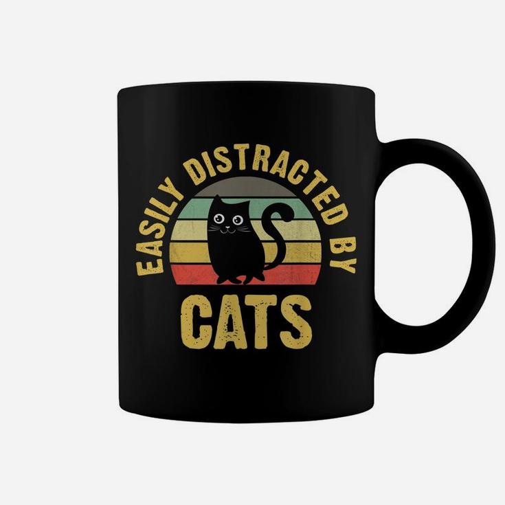 Funny Cat Theme For Cats Lover Easily Distracted By Cats Coffee Mug
