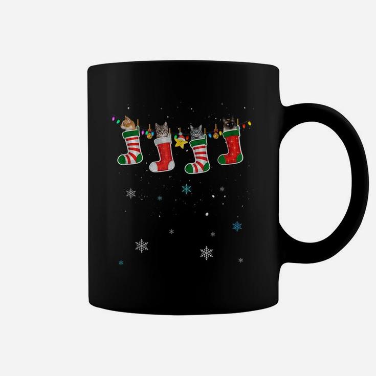 Funny Cats In Socks Christmas Cat Lovers Xmas Sweater Coffee Mug