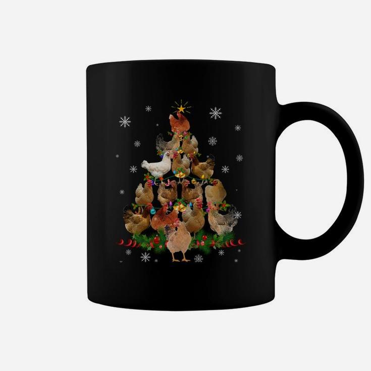 Funny Chicken Christmas Tree Pet Chicken Lover Christmas Sweatshirt Coffee Mug