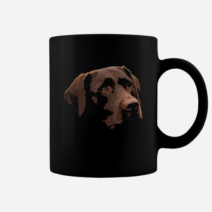Funny Chocolate Lab Labrador Retriever Dog Head Coffee Mug