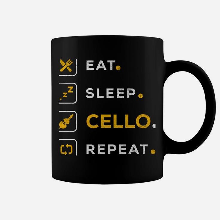 Funny Christmas Cello Musician Gift Eat Sleep Cello Sweatshirt Coffee Mug