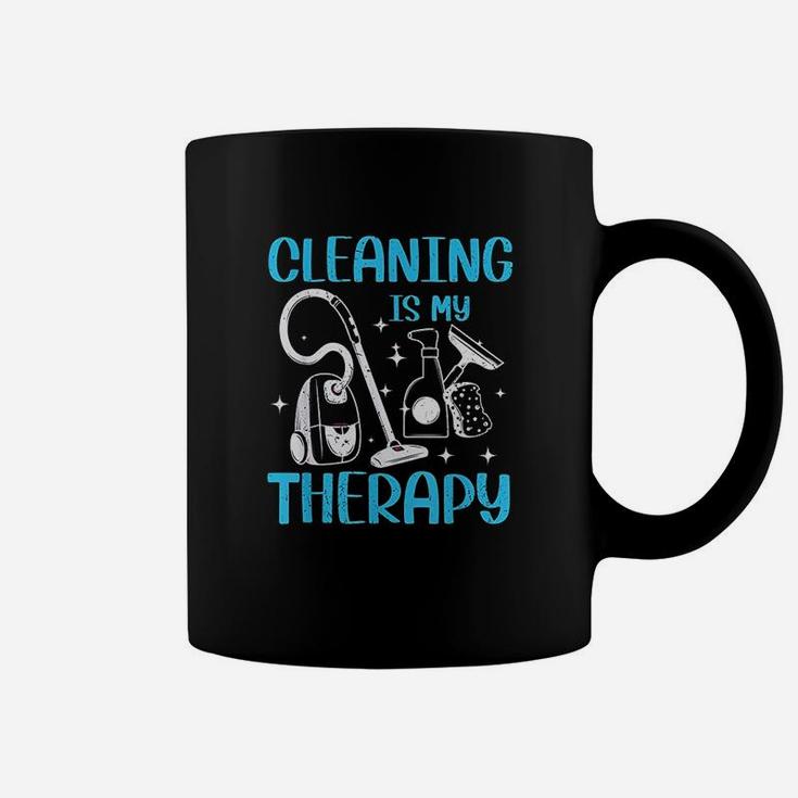 Funny Cleaning Is My Therapy Housekeeping Mom Coffee Mug