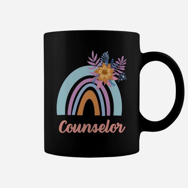 Funny Counselor Blue Floral Boho Rainbow Women Coffee Mug