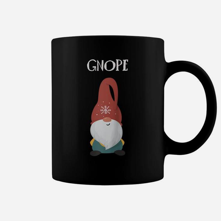 Funny Cute Gnome Nope Christmas Scandinavian Swedish Nope Raglan Baseball Tee Coffee Mug