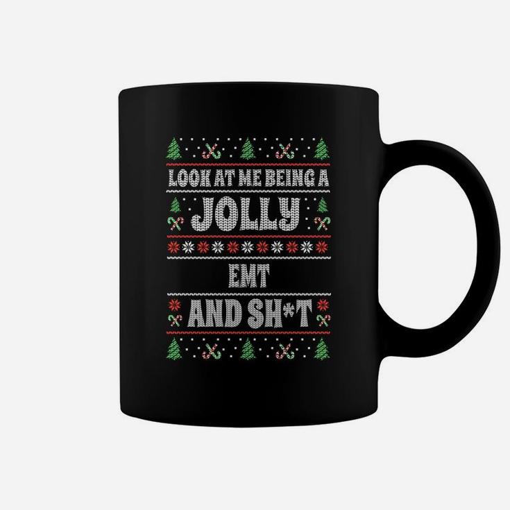 Funny Emt Ugly Christmas Design Emergency Medical Technician Sweatshirt Coffee Mug