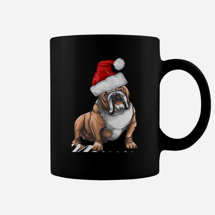 Funny English Bulldog Mommy Christmas Hat Gift Men Coffee Mug