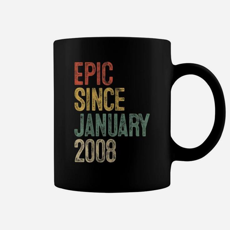 Funny Epic Since January 2008 13Th Birthday Gift 13 Year Old Coffee Mug