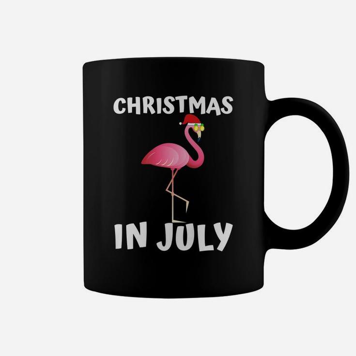 Funny Flamingo Christmas In July Shirt For Women Men Kids Coffee Mug