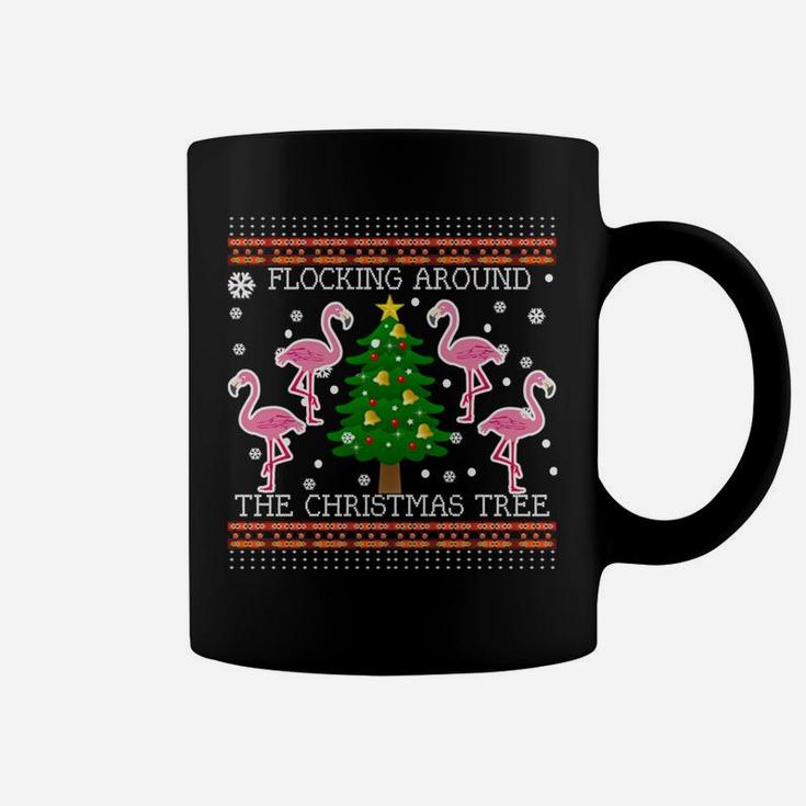 Funny Flamingo Ugly Christmas Tree Snow Sweater Jumper Coffee Mug
