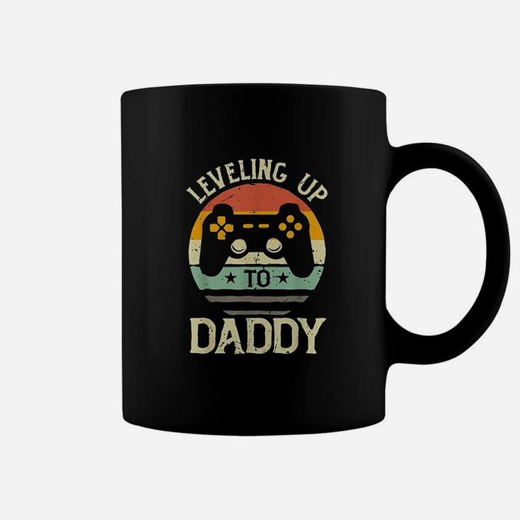 Funny Gamer New Dad Leveling Up To Daddy Fathers Day Coffee Mug