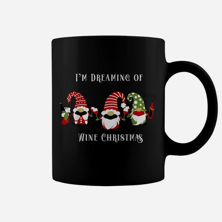 Funny Gnome Drinking Wine I'm Dreaming Of Wine Christmas Coffee Mug